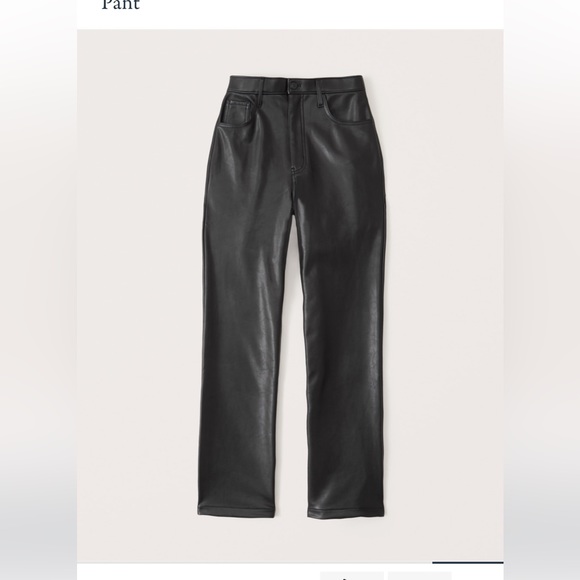 Abercrombie Curve Love Vegan Leather 90s Straight Pants - Picture 6 of 6